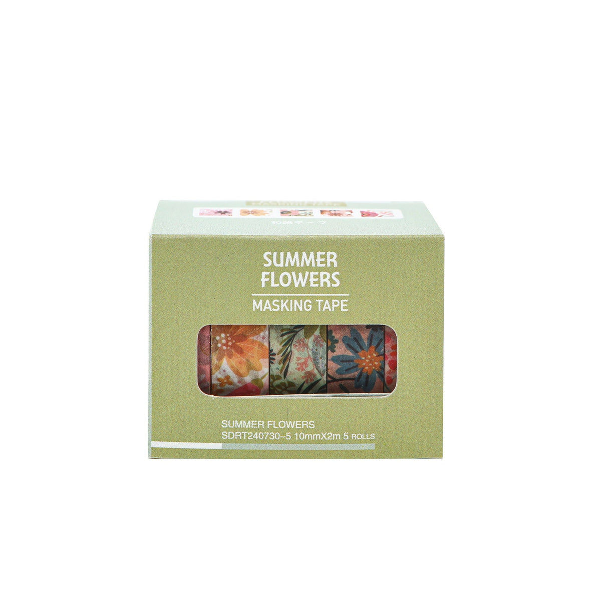 Summer Blooms Floral Washi Tape Set, 5 Rolls