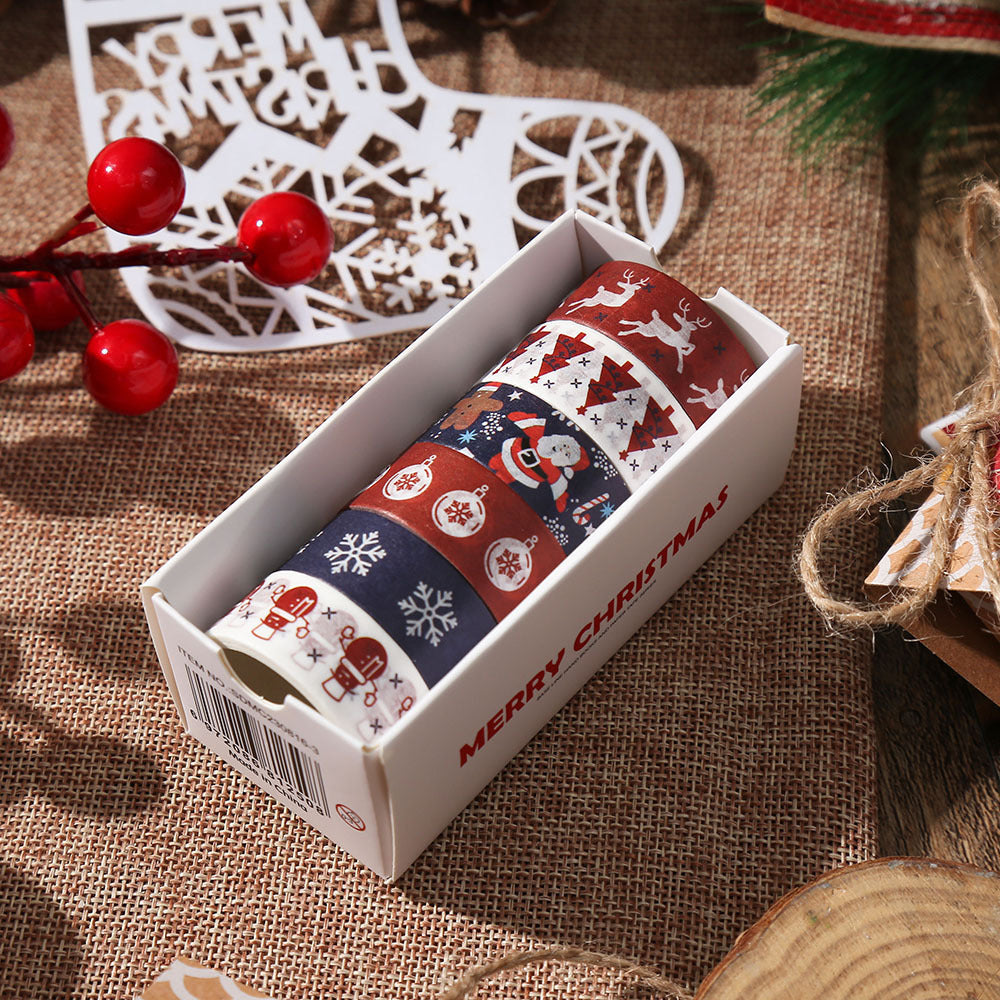 Christmas Washi Tape Set, 6 Rolls