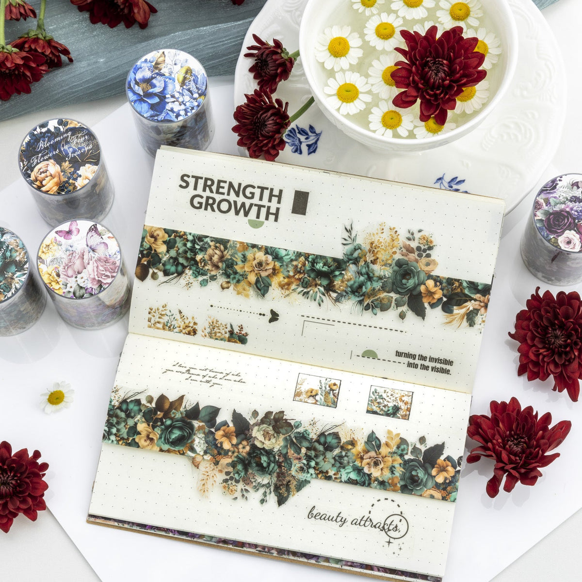 Elegant Floral Collection PET Tape