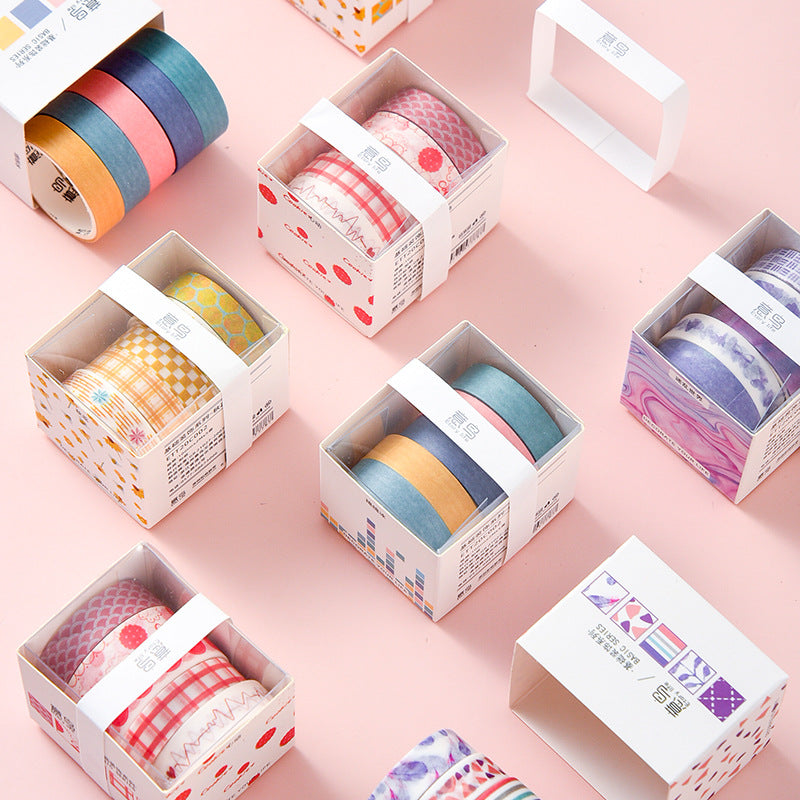 Geometric Washi Tape Set, 5 Rolls