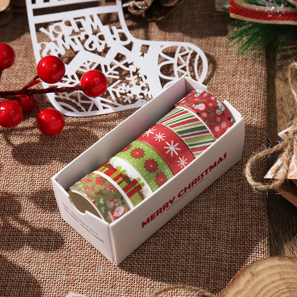 Christmas Washi Tape Set, 6 Rolls