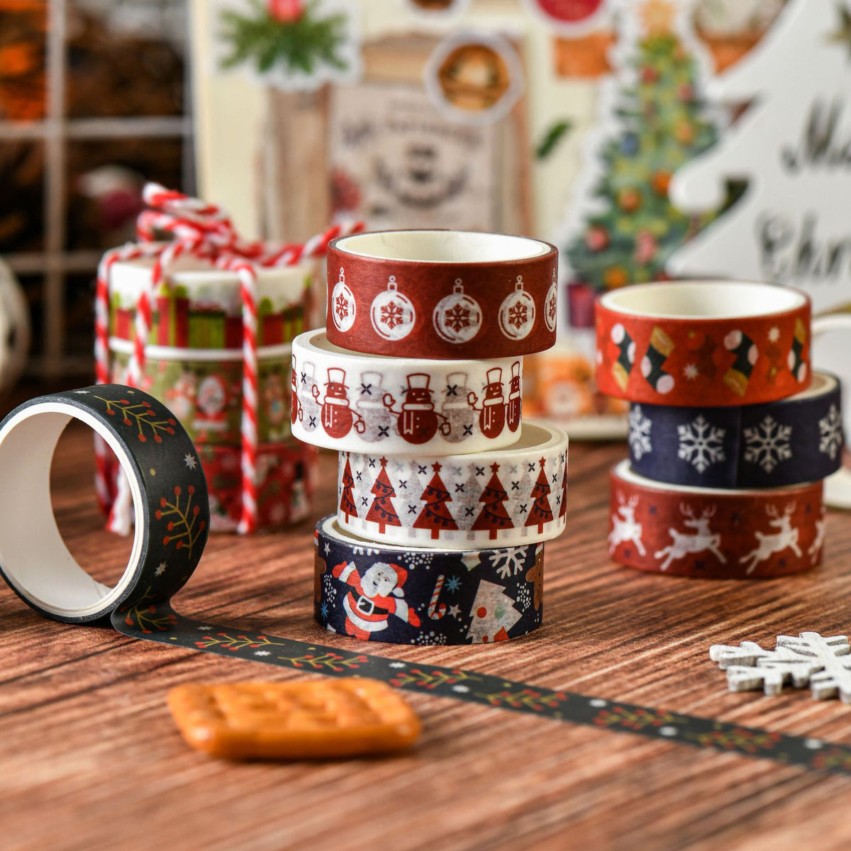 Christmas Washi Tape Set, 6 Rolls
