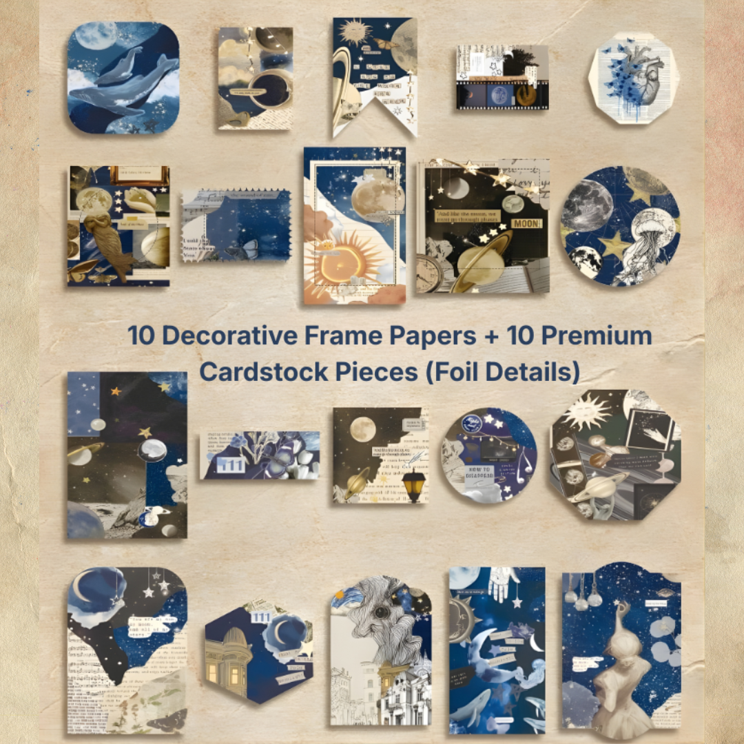 Cosmic Reverie Vintage Scrapbooking Kit and Creative Gift Set