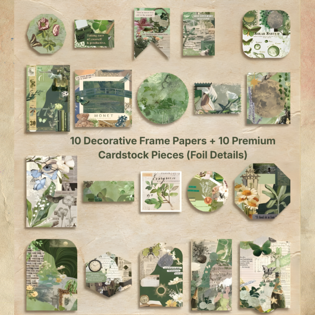 Emerald Garden Vintage Scrapbooking Kit and Creative Gift Set