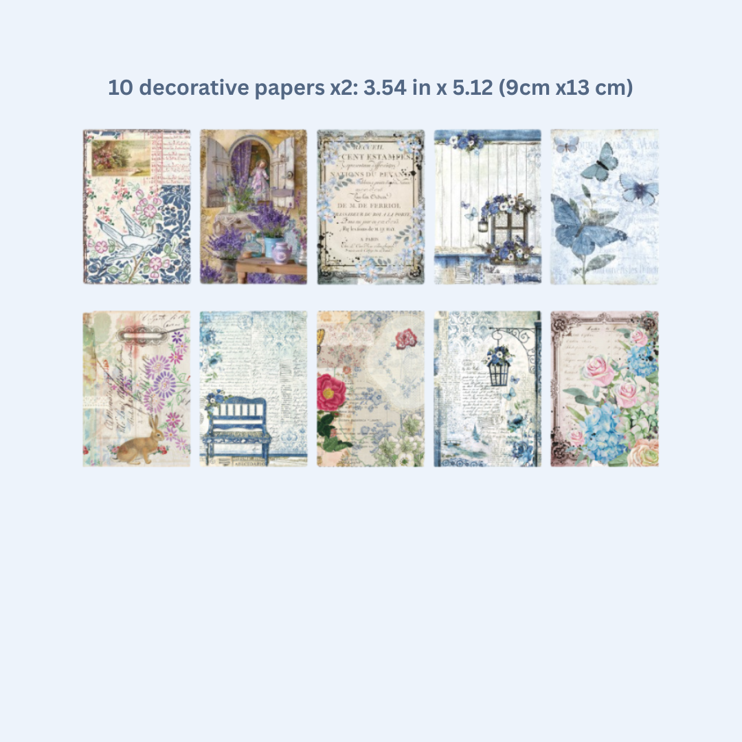 Blue and Purple Flower Letter Ephemera Pack - Secret Garden Series