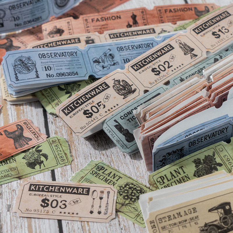 Antique Archive Die Cut Ticket Washi Tape
