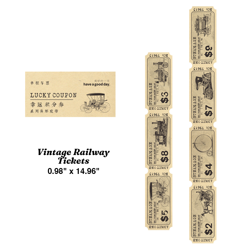 Antique Archive Die Cut Ticket Washi Tape